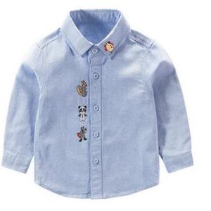 2019 Neue Sommermodkinder kleine Tiermuster gegen Kragen T-Shirt Cardigan Studenten Junge Kleidung Herbstmantel 272g