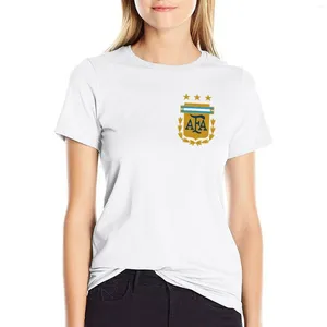 Polos femininos da seleção Argentina 3 estrelas T-shirt Tops fofos de verão, camisetas engraçadas para mulheres pacote
