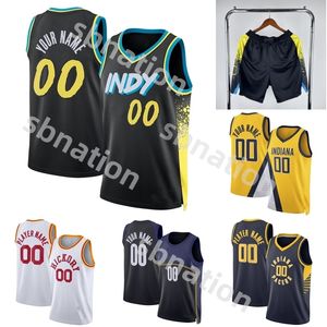 Tyrese Haliburton Bennetict Mathurin Jersey Men Kids Youth Reggie Miller Blue Yellow White Basketball Jersey