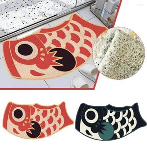 Tapetes bem-vindo a capacho de capacho japonês tapetes de carpa estampada de carpa estampada sem escorregamento da porta criativa da porta criativa