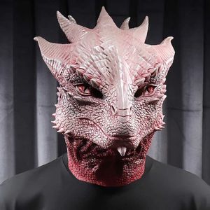 Party Masks Dragon Mask Role Spelar Animal Warrior Character Monster Latex Helmet Halloween Carnival Costume Props Q240508