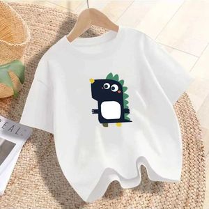 Tシャツ3-14Yボーイズカートゥーン恐竜プリントTシャツの子供のかわいい服ベビー恐竜漫画TシャツボーイサマーコットンTシャツ240509