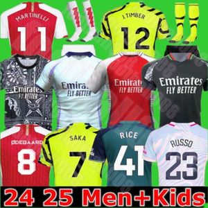 24 25 G. Jesus Saka Soccer Jerseys Rice Smith Rowe Fan Fan Rice Martinelli 2023 2024 Football Shirt Men Kids Odegaard Sambi Fabio Vieira Saliba Havertz 4xl 4xl