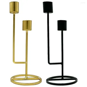 Candele moderne metallo candelabra porta plivaggio candelabella porta tavolo sala da pranzo a lume di candela oro