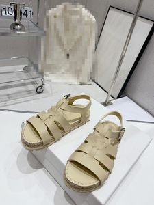 Дизайнерская обувь парижская бренда Beige Black Ballet Flats Sandal Women Женщины стегали подлинное кожа