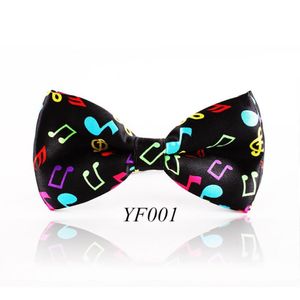 Bow Ties mode färgglad musiknot bowtie svart musikmönster slips för män kvinnor nyhet cravat fritid cool märke 307s