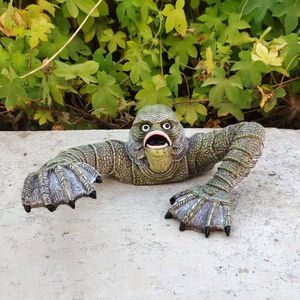 Atmosfera nuova Halloween Creative Wall Terror Lizard Man Atmosphere Resin Craft Decoration