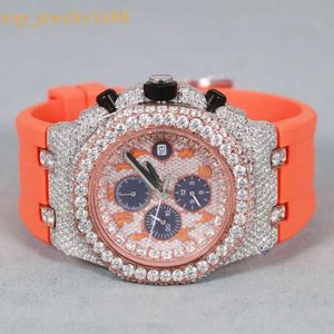 Clasp oculto Mechanical Mechin Hip Hop Watch fez VVS clareza natural redonda brilhante Diamantes de corte proporcionalmente um estilo único