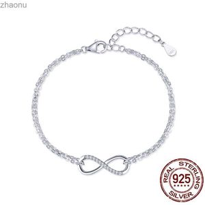 Chain CWWZircons 925 Sterling Silver Infinite Love CZ Adjustable Womens Romantic Engagement Party Exquisite Jewelry Gifts SB011 XW