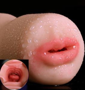 Ny Oral Masturbator for Man Artificial Realistic Soft Tongue Mouth Pussy BlowJob Male Masturbation Produkt Vuxna Sexleksak för män9697760