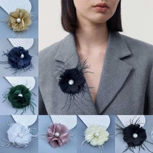 Brooches Fabric Handmade Accessories Large Flower Brooch Solid Color Suit Sweater Coat Pin Wedding Party Decor