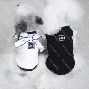 Designer Haustierhundgurt Weste Ins Sommer atmungsaktive Katze Kleidung Schwarz weiß klassisches Logo Bogenknoten Hunde Kleidung Corgi Hund Katze Süßweste Rock XS-XL