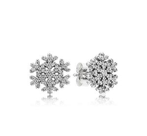 Authentic 925 Sterling Silver Shiny Snowflakes Earring Signature Box Original Caixa Original para brincos de joalheria Brincos para mulheres 4892210