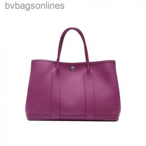 Aaa High Quality Hremms Bags Designer Luxury Original Brand Bags New Shoulder Bag Garden Bag 30 Rose Purple Engraved Silver Buckle Bag