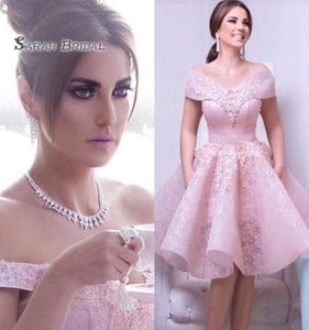 2020 Off Shoulder A Line Homecoming Dress Sleeveless Custom Made Prom Dresses Formal Party Cocktail Wear Lace Knee Length4873524