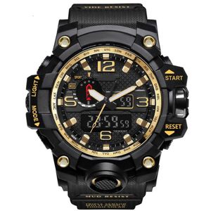 Men analog ledde digital kvartsvakt Dual Display Waterproof Sport Wrist Watch 209D