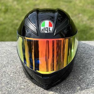 DGL Internet Famous Motorcycle capacete puro preto capa completa espelho de flip -alas de cauda grande homens e mulheres toda a temporada de segurança