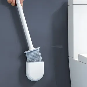 Toilet Seat Covers Brush With Wall-mounted Holder Long Handle Cleaning Flexible Easy Dead-end