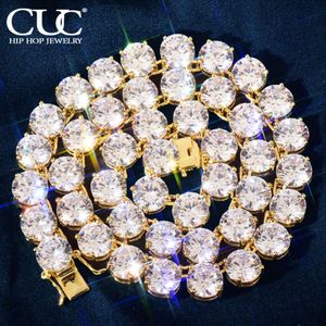 CUC Gold Color Tennis Chain 5mm 6mm 10mm One Row AAA Zircon Iced Out Necklace Link for Men Women Hip Hop Jewelry