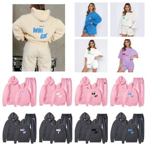 hoodies designer white women tracksuits two pieces sets sweatsuit autumn female hoodies hoody pants with sweatshirt ladies loose jumpers woman clothes Asian size