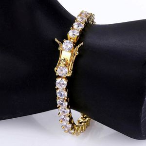 Хип -хоп CZ Diamond Tennis Bracelets Charm Bangle Мужчины Женские ювелирные изделия 4 мм 5 мм 6 мм 249 пенсии