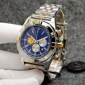 Chronomat Patrouille Air Watch 품질 Navitimer Chronograp Quartz 2 톤 블루 다이얼 50 주년 기념 남성 감시 강철 스트랩 남성 WRI 256f