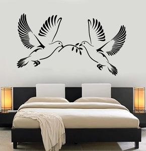 Peace Dove Wall Decalque pombos de pássaros vinil adesivos de janela de vinil quarto romântico quarto de bebê berçário decoração de parede4254395