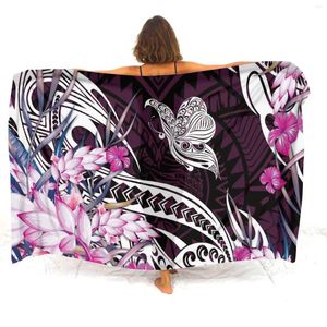 Sarong Özel Polinezya Sanat Deseni Plaj Hawaii Tatil Bayanlar Ethos Scarf Seaside Party Bikini Ceket