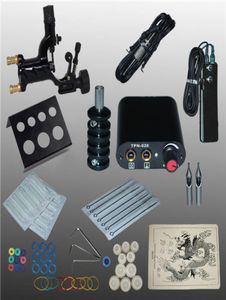 Kits de tatuagem completos Tattoo Guns Machine Black Tattoo Machine Power Supply Needle Dispossable 11006351kita7693224