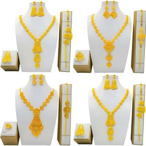 Hot selling item recommendation: Dubai gold-plated necklace, bracelet, earring set, bride necklace se Women's Daily Party And Wedding Season