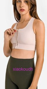 Дизайнер Lul Yoga Outfit Sport Bras Women High Support SS New Front Zipper расширил нижний спортивный бюстгальтер женского бюстгальтера.