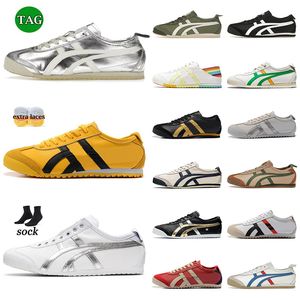 2024 Designer mody Buty Casual Tiger Mexico 66 damskie męskie trenerzy sikver biały niebieski czerwony czarny płaszcz zielony krem ​​vintage płócienne trampki sportowe