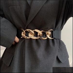 Fashion Aessories Gold Chain Belt Elastic Sier Metal Waist Cinture per le donne Ceiture Femme Stretch Cummerbunds Ladies Coat Kitting Riem 2770