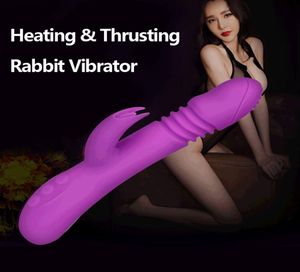 Silikonvärme som driver kanin vibrator vattentät roterande dildo vibrator klitoris g spot stimulator sex leksaker för kvinna s197067072470