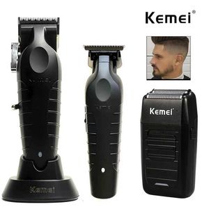 Hårtrimmer Kemei KM-2296 KM-2299 KM-1102 Hår Clipper Kit Mens Electric Shaver Hair Trimmer Machine Professional Hair Cutting Machine T240507