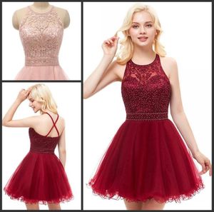 Vestidos de baile curtos para juniores Bordados Apliques Tule Tule Homecoming Dress Vestido semi -formal semi -formal Dresses5869732