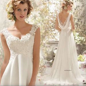 Aline Lace Boho klänningar 2023 Sheer Back Beach Bohemian Chiffon Bride Dress Wedding Downs Plus Size 6092 0509
