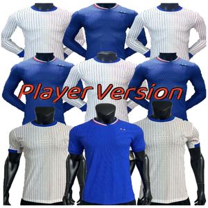 プレーヤーバージョン24 25 MBappeフレンチサッカージャージ2024 Giroud Griezmann Dembele Coman Saliba Zaire-Emery Tchouameni Camavinga Home Away Football Tight Shirt