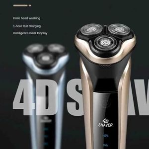 Home Beauty Instrument Mens electric shaver with LED power display washable hair USB fast charging floating head portable travel for home use Q240508