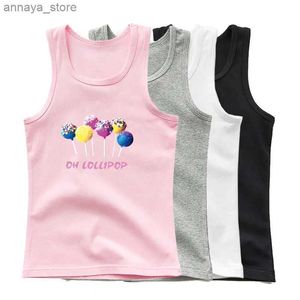 T-Shirts Sommer Candy Girls Lollipop Geschenkweste Sportweste Unterwäsche Kinder atmungsaktiven ärmellosen T-Shirtl2405