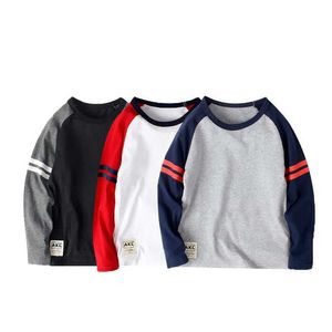 T-shirts IENENS Childrens Boys T-shirt Childrens Boys O-neck Baby Cotton Blended Shirt TopL240509