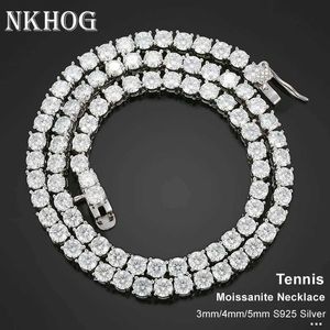 سلاسل 925 الفضة الاسترليني الحقيقية Moissanite Tennis Neckleace Bracelet for Women Men Lab Diamond with Gra Dick Stain Lovers Fine Jewelry D240509