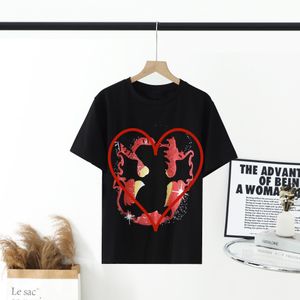 Tshirt Womens Designer T-shirt Cherry Printing Loose Crew Neck Kort ärm Cotton Coman Casual Tops 2024 Summer Tees Y2K Streetwear DGX2