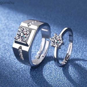 Casal toca o casal de zircão de luxo AAA que combina anel adequado para mulheres e homens prometidos à geometria ajustável Ring Jewelry Gift WX WX