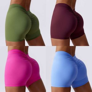 Lu Women Shorts Summer Gym fiess Scrunch Biker Workout Yoga Booty Shorts Hög midja Butt Lyft Athletic Compression Shorts Align LL Le