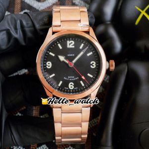 41 mm Ranger Watches M79910-0001 79910 Black Dial Asian 2813 Automatyczne męże Watch Pełna różowa stalowa bransoletka Witaj HWTD 8 Style 2675