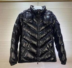 Fashion Womens Parka Glossy Down Jacket Hood Britisch -Stil Black Shiny Women Coats Doudoune Femme Black Matte Winter Coat Parkas K8055518