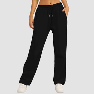 Pantaloni da donna Capris Pantaloni a gamba larga da donna Sportsine rivestite dritte tutta la matematica Pure Fitness Jogging Basic Travel Q2405082