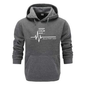 Men's T-Shirts New Mens Hoodies Keep Calm Men Long Sleeve Hoodies Funny Men Sweatshirts Keep Calm And...Not That Calm Heart Rate ClothingL2405