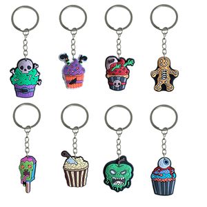 Andra modetillbehör Glass Skl Head Keychain Keyring för ryggsäckbilar Charms hängsmycken Kids Birthday Party Favors Key Ring Boy OT4AD